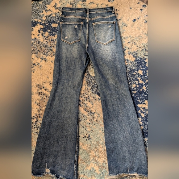 Risen Jeans RDP5537 Womens Distressed High Rise Flare Denim Size 5 27 - Picture 14 of 16